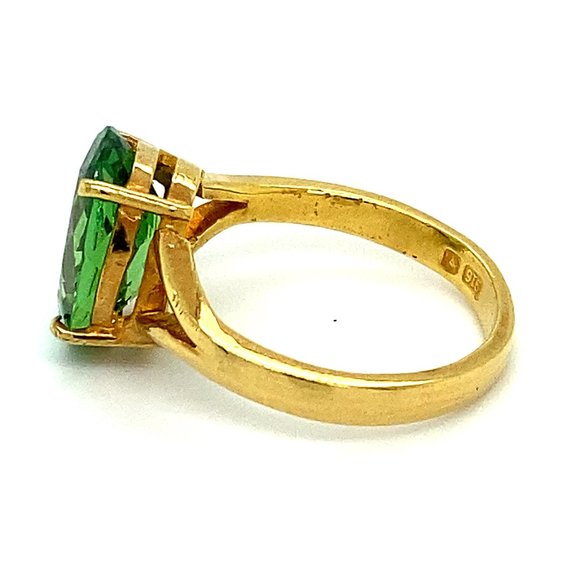 Certified Tsavorite 5.02ct Solid 22K Gold Ring - Picture 5 of 11